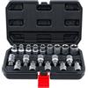 BGS Do it yourself BGS Diy 95100 | Serie di bussole femmina/con inserti | attacco quadro 12,5 mm (1/2) | Torx / Torx femmina | 19 pz.