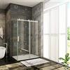 Acezanble Porta Scorrevole per Box Doccia Angolare Alto 195 cm con Parete Fissa Misura 100x80 cm in Vetro Temperato Trasparente Anticalcare da 8 mm Telai Cromati Lucidi