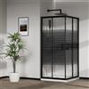 ZIK - Box Doccia 80x80 Angolare 2 Lati Nero (Altezza 190) Cabina Doccia Completa in Vetro Temperato 6mm Reversibile, Box Doccia Completo con Porta Scorrevole, Tutti i Componenti sono Inclusi