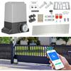 Fiqops Set di azionamento per cancello scorrevole, 800 kg, 370 W, Smart WiFi, azionamento automatico, 2 telecomandi, cremagliera 4 m, 2 chiavi sblocco, chiusura automatica