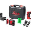 Leica Lino L2P5G - laser a punti e linee incrociate con batteria agli ioni di litio, innovativo adattatore magnetico, supporto da parete e valigetta di trasporto (fascio laser verde)