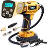 Aoikoy Mini Compressore Portatile, Compressore Auto Senza Fili Compatibile con Batteria Dewalt 21V, 160PSI Compressore Aria Portatile con LED e 3 Ugelli, per Auto, Moto, Bicicletta, Senza Batteria