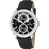 Festina Orologio Uomo Analogico in Pelle Nera - Movimento al Quarzo - Vetro Minerale ad Alta Resistenza - Impermeabile 5 ATM - Elegante - Multifunzione F16573/3