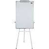Homewell Lavagna bianca con supporto, 100 x 70 cm, con supporto per lavagna magnetica, altezza regolabile, treppiede, lavagna bianca magnetica con pennarello, spugna e 6 magneti