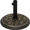 Outsunny Base per Ombrellone Rotonda, Base per Ombrellone da Giardino palo da 38mm/48mm, in Bronzo, per Giardino, Terrazza, Piscina Φ45.5x31cm, Bronzo