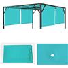 Mendler Teli di ricambio copertura tetto per gazebo Baia poliestere 4x3m azzurro