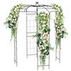 HOMASIS Pergolato da Giardino a Forma di Gabbia per Uccelli, Arco da Giardino in Metallo, Traliccio con Tettoia e 4 Lati per Piante Rampicanti, Pergola da Giardino per Matrimoni, Nero (198 x 284 cm)