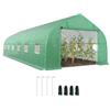 Outsunny Serra da Giardino a Tunnel 8x3x2 m con Porta Avvolgibile, Serra per Orto a Punta con 12 Finestre, Copertura in PE e Struttura in Acciaio, Verde