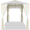 FRANKYSTAR Gazebo 3x2 M per esterni in ferro battuto elegante gazebo da giardino con teli laterali colore ecrù