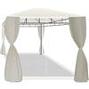 FRANKYSTAR Beusi - gazebo da giardino 3x2 mt in ferro con telo di copertura in poliestere, 4 tende laterali e 4 zanzariere con cerniere e lacci