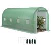 Outsunny Serra per Orto a Tunnel con Porta Avvolgibile e 8 Finestre, Serra da Giardino con Copertura in PE e Struttura in Acciaio, 5x2x2m, Verde