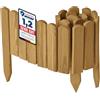 Garronda Rollborder Recinzione in legno flessibile 100 x 20 cm bordatura giardino bordura per aiuola staccionata in legno cordolo Decorazione da frutteti Palizzata GD-0148 Marrone Chiaro
