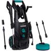 VONROC Idropulitrice ad alta pressione 2500W, Motore a Induzione, 195 Bar, Avvolgi Tubo 8m, Serbatoio Detergente, Pulizia Pesante