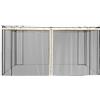 Outsunny Zanzariera per Gazebo, Tende Zanzariera di Ricambio Universale con Cerniere, 352x207cm, Nero e Beige