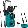 VONROC Idropulitrice V24-2 2400W 180 Bar - Avvolgitubo Integrato, Tubo Alta Pressione 10 m, Pompa in Alluminio, Schiumatore e Pulitore Patio, Set Accessori Completo