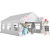Outsunny Tendone per Feste 4x6 m con Pareti Laterali, Gazebo da Giardino in Acciaio Zincato a Caldo con 2 Porte a Cerniera, 6 Finestre, Corde, Gazebo da Esterno per Matrimoni Eventi, UV30+, Bianco