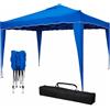 BRICOZONE Gazebo Pieghevole 3x4 Metri Struttura in Acciaio Verniciato Telo Poliestere Idrorepellente Anti UV Sistema a Fisarmonica con Borsa Trasporto e Sacche Zavorra per Giardino Campeggio Blu