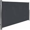 BOUDECH Tenda laterale avvolgibile parasole e frangivento 180x300cm con struttura inossidabile interamente in alluminio - Separè divisore frangivista da giardino per privacy e riservatezza. (Grigio Antracite)