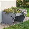 Mendler Garage per robot tosaerba con fioriera HWC-P41, tettoia per tosaerba metallo 40x60x70cm - grigio