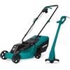 VONROC Set Manutenzione Prato: Tosaerba 1300W + Decespugliatore 300W, Potente, Leggero, Ergonomico, Completo di Accessori