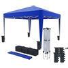 BRICOZONE Gazebo 3 x 3 M Pieghevole Idrorepellente Struttura Acciaio Copertura 160 gr/m² Con 4 Sacche Per Pesi E Sacca Di Trasporto Chiusura A Fisarmonica Da Giardino Campeggio Esterno Fiere (Blu)