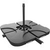 BRICOZONE Set 4 Supporto Pesi Base Ombrellone Parasole Da Giardino Base A Croce 50 x 50 x 7.5 cm Nero In Plastica HDPE Riempibili Con Acqua E Sabbia 60 Litri / 100 Kg Adatti Per Ombrelloni