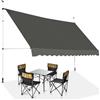 HOMASIS Tende da Sole per Esterno Estensibili, Protezione Solare Regolabile in Altezza, Tenda da Balcone senza Foratura, Tendalino Parasole con Manovella (Grigio, 4M)