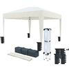BRICOZONE Gazebo 3 x 3 M Pieghevole Idrorepellente Struttura Acciaio Copertura 160 gr/m² Con 4 Sacche Per Pesi E Sacca Di Trasporto Chiusura A Fisarmonica Da Giardino Campeggio Esterno Fiere (Beige)