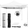 DARDARUGA Gazebo Pieghevole da Giardino 3x3m, Alluminio, Leggero, Impermeabile, Resistente ai Raggi UV, Chiusura a Fisarmonica, Altezza regolabile, Picchetti + Sacca Trasporto + Corde Incluse, Colore Bianco