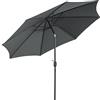 Outsunny Ombrellone da Esterni Inclinabile a 8 Stecche con Manovella, Ombrellone da Giardino in Metallo e Poliestere, Ø295x250 cm, Grigio Scuro