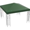 HOMASIS Telo Gazebo 3x3m, Copertura Impermeabile in Poliestere, Tetto Singolo di Ricambio Con Fori di Drenaggio e Chiusure, per Feste, Matrimoni (Verde)