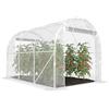 Outsunny Serra da Giardino a Tunnel 2x3x2 m con 2 Porte Avvolgibili, Serra per Orto con 4 Rinforzi Diagonali, Struttura in Acciaio e Copertura PE, per Orto Verdure Fiori Frutta, Anti UV, Trasparente