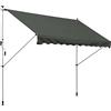 Outsunny Tenda da Sole per Esterno 3x1.5 m con Braccio Avvolgibile, Inclinazione Regolabile 0-90°, Tenda Parasole da Esterno a Manovella in Alluminio, per Giardino, Balcone e Terrazza, Grigio