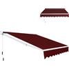 HOMASIS Tenda da Sole a Bracci Estensibili, Tenda Parasole con Protezione UV, Tenda da Balcone con Manovella, Angolo Regolabile da 40-100°, per Giardino e Terrazza (Bordeaux, 245x200cm)