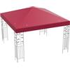 HOMASIS Telo Gazebo 3x3m, Copertura Impermeabile in Poliestere, Tetto Singolo di Ricambio con Fori di Drenaggio e Chiusure, per Feste e Matrimoni (Rosso)