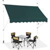 HOMASIS Tende da Sole per Esterno Estensibili, Protezione Solare Regolabile in Altezza, Tenda da Balcone senza Foratura, Tendalino Parasole con Manovella (Verde, 2,5M)