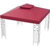 HOMASIS Telo 3x3m, Copertura Gazebo Impermeabile in Poliestere, Tetto Doppio di Ricambio Con Fori di Drenaggio e Chiusure, per Feste, Matrimoni (Rosso)
