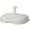 BRICOZONE Basamento Base Per Ombrellone Centrale Da Giardino In Dura Plastica Bianco Resistente Riempibile Con 20Kg Di Acqua Sabbia Angoli Arrotondati Adattatore Palo Per Terrazzo Balcone Quadrata