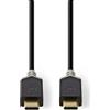 Nedis Cavo USB Nedis - USB 3.2 Gen 2 - USB-C maschio - USB-C maschio - 100 W - 10 Gbps - Placcato oro - 1,00 m - Rotondo - PVC - Antracite - Confezione con finestra di visualizzazione