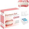 UZEXYA 1 Set Dentiera Provvisoria, Dentiera Finta Naturale, Faccette Dentali Universali Superiore E Inferiore,Provvisoria Denti Finti Per Uomini E Donne Di Denti Imperfetti(A)