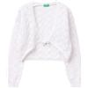 United Colors of Benetton Maglia Coreana M/L 13KNC601Z Maglione Cardigan, Bianco, 130 Bambina