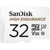 SanDisk HIGH ENDURANCE Video Monitoring for Dashcams & Home Monitoring 32 GB microSDHC