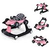 LIFEZEAL Girello Neonato 6-18 Mesi, 4 in 1, Girello per Bambini 6-18 Mesi, Baby Walker Pieghevole, con Altezza e Velocità di Ruote Regolabili, Primi Passi, con Luce e Musica, Portata 15 kg, Rosa