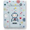Kikido Materassino Fasciatoio 70x50 - Robot - Cuscino Fasciatoio Lavabile per Cambio Pannolino - Materasso Fasciatoio Neonato per Cassettiera Impermeabile 50x70 - Universale