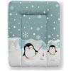 Kikido Materassino Fasciatoio 70x50 - Pinguini - Cuscino Fasciatoio Lavabile per Cambio Pannolino - Materasso Fasciatoio Neonato per Cassettiera Impermeabile 50x70 - Universale