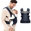 IULONEE Marsupio per Neonati Ergonomico Porta Bebè Portaneonati con Bavaglini Staccabili Baby Carrier Carry Porta bambini 3-36 Mese (3-15kg) (Blu Scuro)