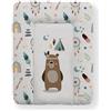 Kikido Materassino Fasciatoio 70x50 - Teddy - Cuscino Fasciatoio Lavabile per Cambio Pannolino - Materasso Fasciatoio Neonato per Cassettiera 50x70 - Universale e Impermeabile