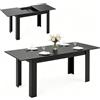LIFEZEAL Tavolo da Pranzo Allungabile, 158x70cm per 4-8 Persone, Tavolo da Cucina, da Sala da Pranzo, Estensibile, Moderno, in Legno, Ampio Piano, Gambe a Forma di L, Montaggio Facile, Max 110kg, Nero