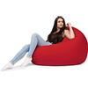 chilly pilley Pouf A Sacco Con Riempimento Di Perline In Eps Pouf Gigante A Sacco Per Interni Ed Esterni Multifunzionale Impermeabilie Per Bambini E Adulti Molti Colori (Rosso Scuro,