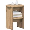 vidaXL Mobile laterale 2 pz Rovere Artigianale Ø40 x 50 cm